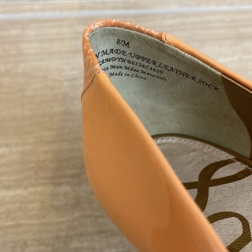 SAM EDELMAN UEC size 8 “Camdyn” Stiletto Heels coral orange pink heel detail - Picture 14 of 16